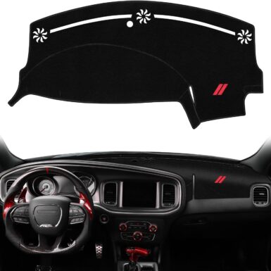 Dash Cover for Dodge Charger Accessories 2011-2022 2023 Dashboard Cover Mat | Dashboard Cover Mat, Sunshade, No Glare UV Rays Protector, Nonslip Interior Pad, Black